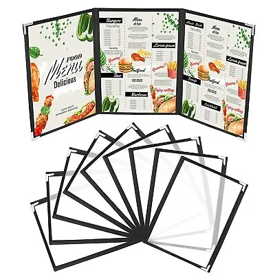 Menu/Price List Trifold Card Holders Restaurant/Bar A4 Sign Leaflet Flyer Covers • £22.49