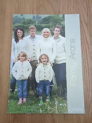 Wendy Family Aran Knitting Patterns Book No 322  9 Designs  • £2.50