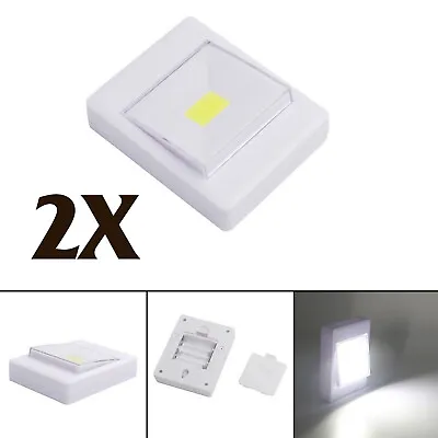 2X LED Wireless Magnetic Wall Night Lights Camping Lamp Battery Operated Cabinet • £8.35