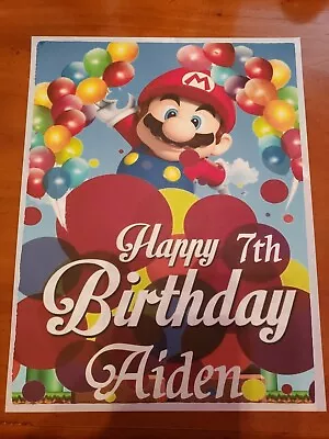 Super Mario Edible Cake Topper Icing/frosting Sheet Image Decoration • $8