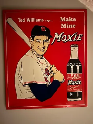 Ted Williams Make Mine Moxie Red Sox Baseball MLB Retro Vintage Metal Tin Sign • $14