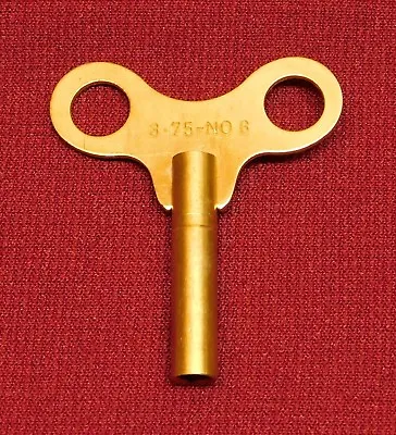 Clock Winding Key Brass NEW 3.75 Mm Size Number 6 Fits Antique Vintage Clocks • $4.14