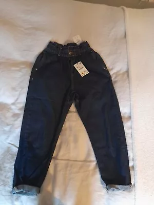 Zara Mom Style Loose Fit Jeans UK 8 S Dark Indigo BNWT • £5