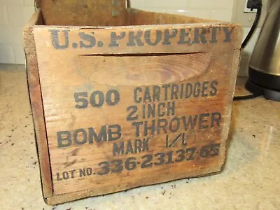 Vintage Federal Cartridge Wooden Crate Case Box 2 Inch Bomb Thrower Mark I/L 500 • $19.99
