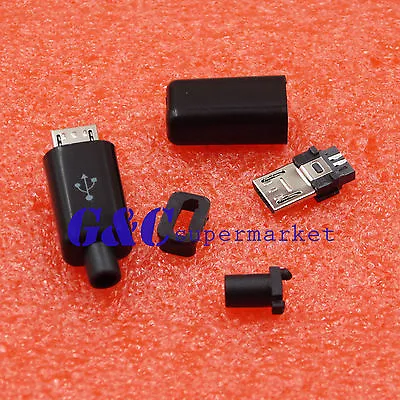 10PCS DIY Micro USB Male Plug Socket Connector&Plastic Cover A3GS • $2.41