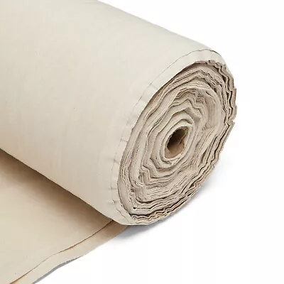 Luxury 100% Pure Cotton Calico Natural Raw Unbleached Crafts Drapes Undyed 160cm • £1.29