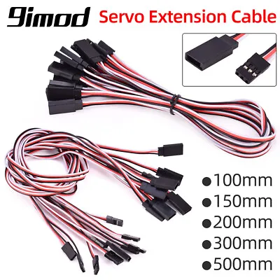 10x 100/150/200/300/500mm Servo Extension Cable For RC Futaba JR Male To Female • £5.32