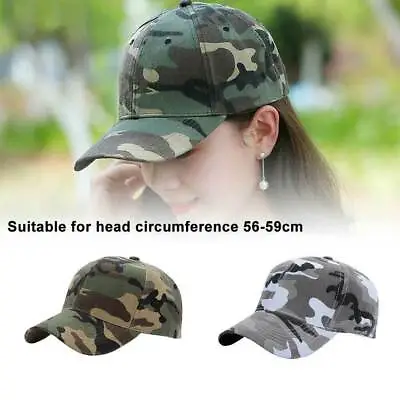Men Camouflage Hat Outdoor Army Camo Hat Baseball Cap Women Trucker Military Hat • £5.27