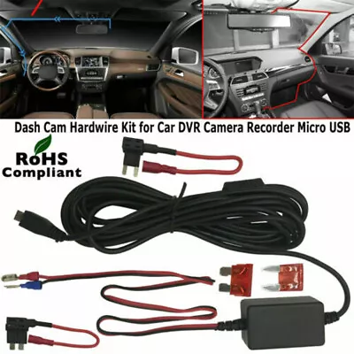 Micro USB Car Hard Wire Kit Box HardWire Charger Adapter For Dash Cam Camera DVR • £7.99
