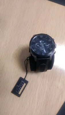 Lotus Men's Genuine Quartz Watch Black Dial Chronograph Display Black Leather • £60