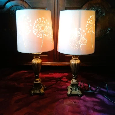 £99.99 • Buy Beautiful Vintage Pair Of Antique Style Table Lamps - Classical Column - Resin