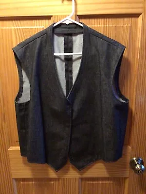 Amish Mennonite Men's Handmade Black Denim Unlined Vest C46 NEW Plain Clothing • $19.99