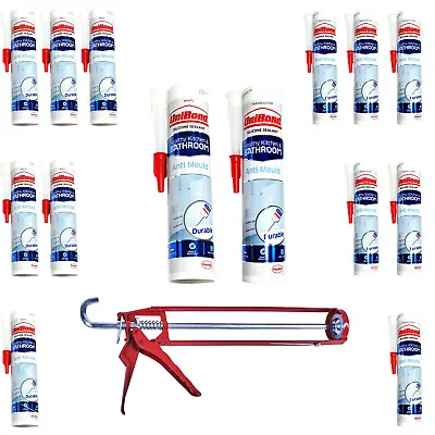 Unibond Anti Mould Silicone Sealant For Kitchen Bathroom White Translucent Tools • £6.99