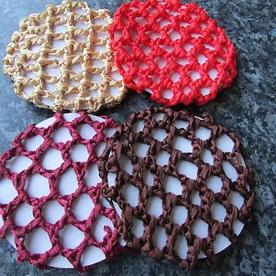 Colour Bun Hair Net Thick Crochet Mesh Plain Fabric 10cm Small Ballet Dance • £2.95