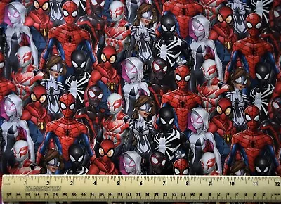 Springs Spiderman And Friends Superheroes Avengers By The 1/2 Yard Cotton Fabric • $6.99