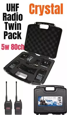 $245 • Buy *New* CRYSTAL  DBH50RKT Handheld UHF Radio Twin Pack 5W 80CH Walkie Talkie CB 