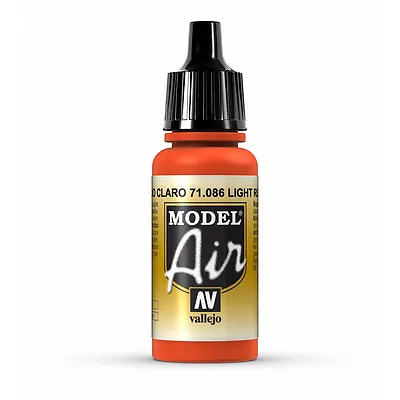 Vallejo Model Air: Light Red - Acrylic Paint Bottle 17ml VAL71.086 • £2.65