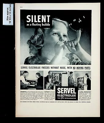 1937 Servel Electrolux Gas Refrigerator Girl Bubble Vintage Print Ad 31571 • $7.48