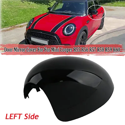 Left Door Mirrors Cover Wing  For Mini Cooper R55 R56 R57 R58  R60 Gloss Black • $20.90