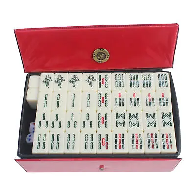 Vintage Chinese Mahjong Set Traditional 144 Tiles Mah-Jong Game Set W/ Case Box • £25.67