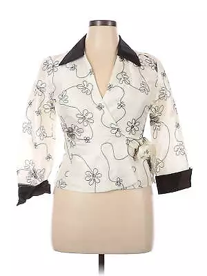 J.R. Nites By Caliendo Women Ivory Long Sleeve Blouse 10 • $20.74