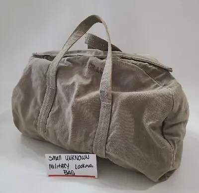 Vintage Small Duffel Bag Unknown Military Looking Carry Travel Bag Unknown Old  • $48