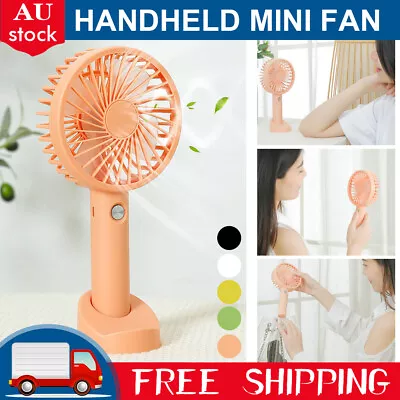 $11 • Buy Mini Portable Hand-held Desk Fan Cooling Cooler USB Air Rechargeable 3 Speed 