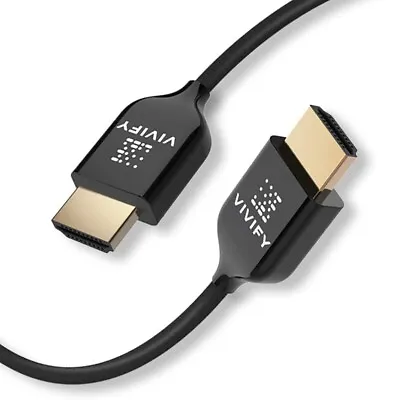 VIVIFY Fiber Optics Ultra Slim Extra Long Cable 10m 4K 60Hz HDMI 2.0 UL1 VW1 • £35