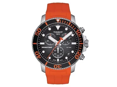 TISSOT Seastar 1000 Quartz Chrono Orange Rubber Swiss Watch T120.417.17.051.01 • $369.95