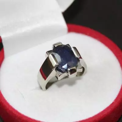 Natural Ceylon Blue Sapphire Neelam Stone Ring For Men & Women With 925 Sterling • £167.10