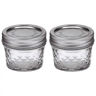 Ball Mason 4oz Quilted Jelly Jars With Lids And Bands Set Of 2 • $15.32