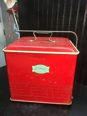 Vintage 1950s Red J C Higgins Ice Chest Camping Picnic Cooler • $139.50