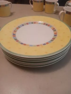 Set Of 6 VILLEROY AND BOCH TWIST ALEA LIMONE 8.5  SALAD PLATES • $69