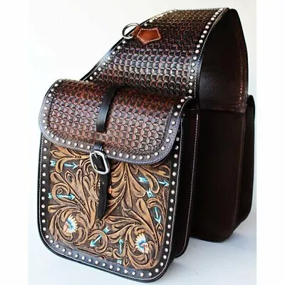 Premium Vintage Handmade Leather Western Horse Saddle Bag Premium Quality • $149