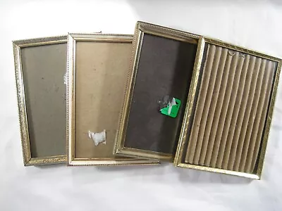 VTG Metal Gold Tone Picture Frame Lot Of 4 Embossed Used Easel Back 5  X 7  • $16.99