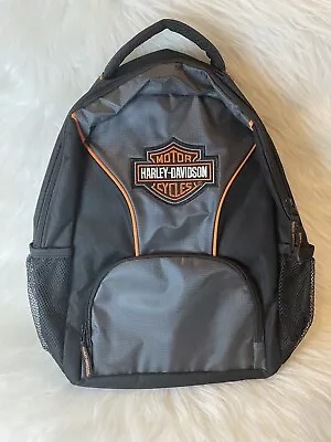 Harley Davidson Motorcycles Black Backpack Sturgis 16X13.5 Orange Details NWOT • $32