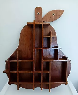 Vintage Wooden Shadow Box Pear Shaped Large 18 Inches • $49.99