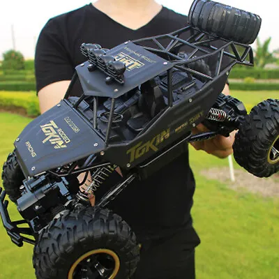 XL Large Remote Control RC Cars Big Wheel Car Monster Truck 4WD Kid Toy Electric • £18.95