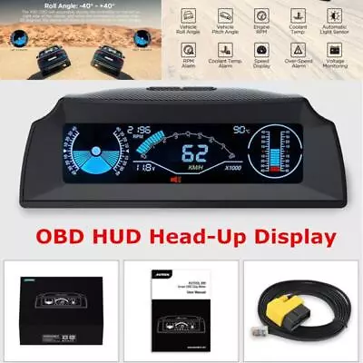 12V Car OBD Multi-function Gauge HUD Head-Up Digital Speedometer Slope Display • $77.99