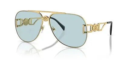 [0VE2255] Versace Gold Frame With Light Blue Lenses *NEW* • $164.99
