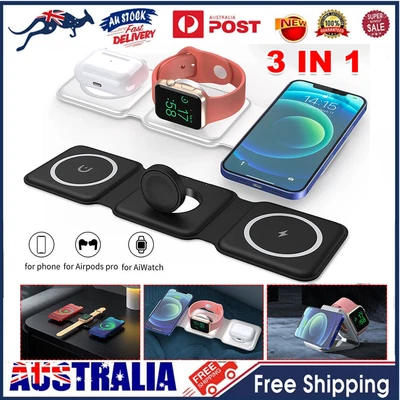 $10.89 • Buy 3 In 1 Wireless Charger Dock Foldable Fast Charging Station For IPhone & Android