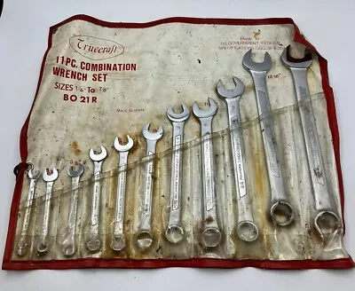 Vintage Truecraft No. BO21R 11 Piece Combination Wrench Tool Set 1/4”-7/8” • $102