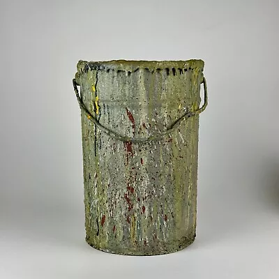 Vintage French Painter's Bucket For Decorative Purposes In Green Paint • $249