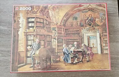 In The Library Johann Hamza 2000 Piece Jigsaw Puzzle Rare Vintage Complete Jumbo • £10