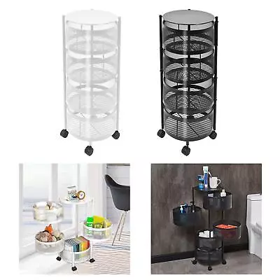 4 Tier Circular Vegetable Storage Rolling Trolley Storage Rack Storage • $136.03