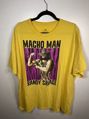 Macho Man Randy Savage Vintage T-Shirt - Yellow - XXL • $19.99