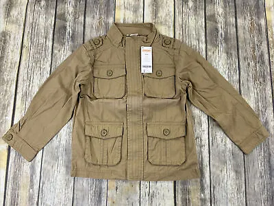 $22.99 • Buy Gymboree Military Utility Jacket Toddler Boy Size S (5-6) Beige Full Zip New