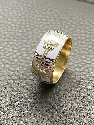 £575 • Buy 18ct  Gold  Mori Ring White Enamel Skeleton  RING