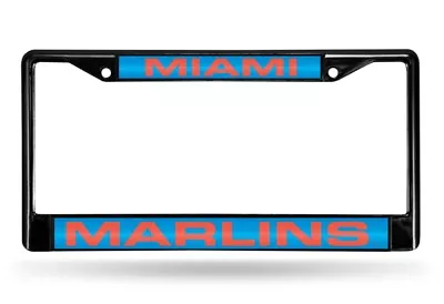 Miami Baseball Marlins MLB Black Metal Laser Cut License Plate Frame • $17.99