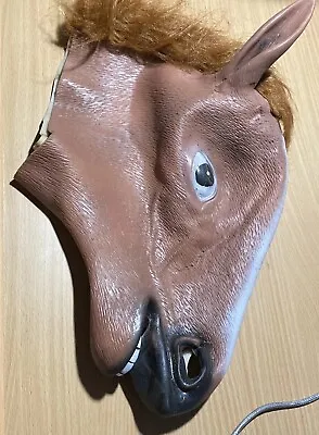 Horse Head Mask Costume Latex Halloween Party Animal Head • £10.64